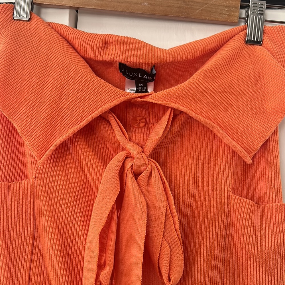 JLUXLABEL knit high waist skirt in light orange - Picture 6 of 10